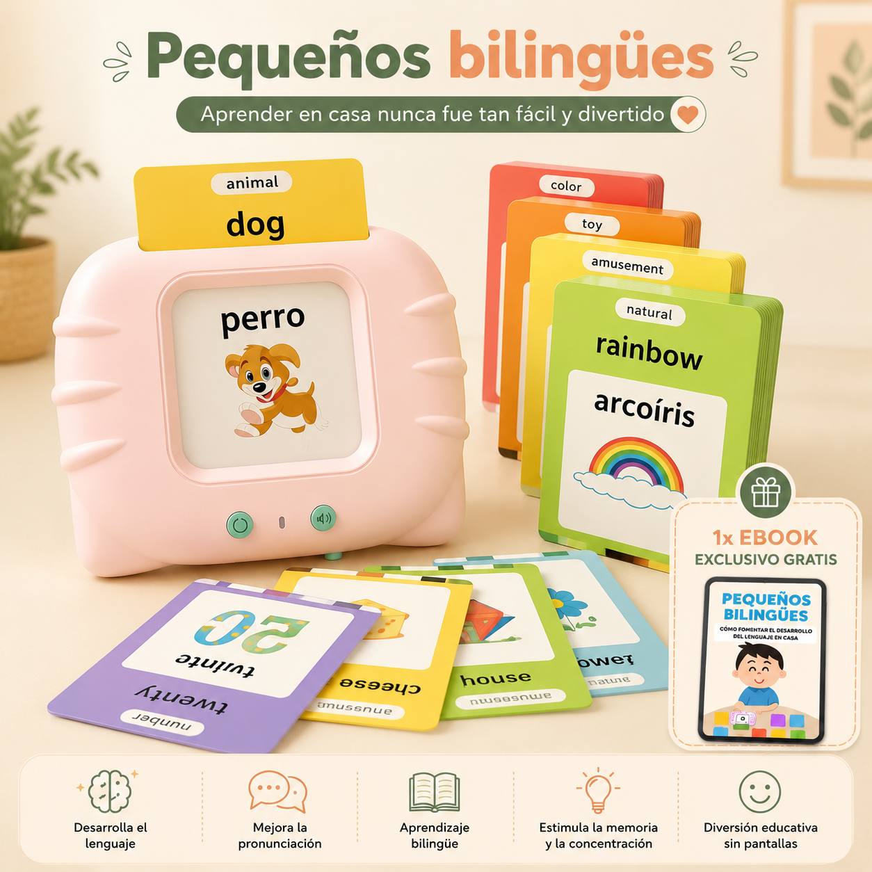 Ludivae™ — El juguete que enseña +500 palabras mientras juegan (sin pantallas)