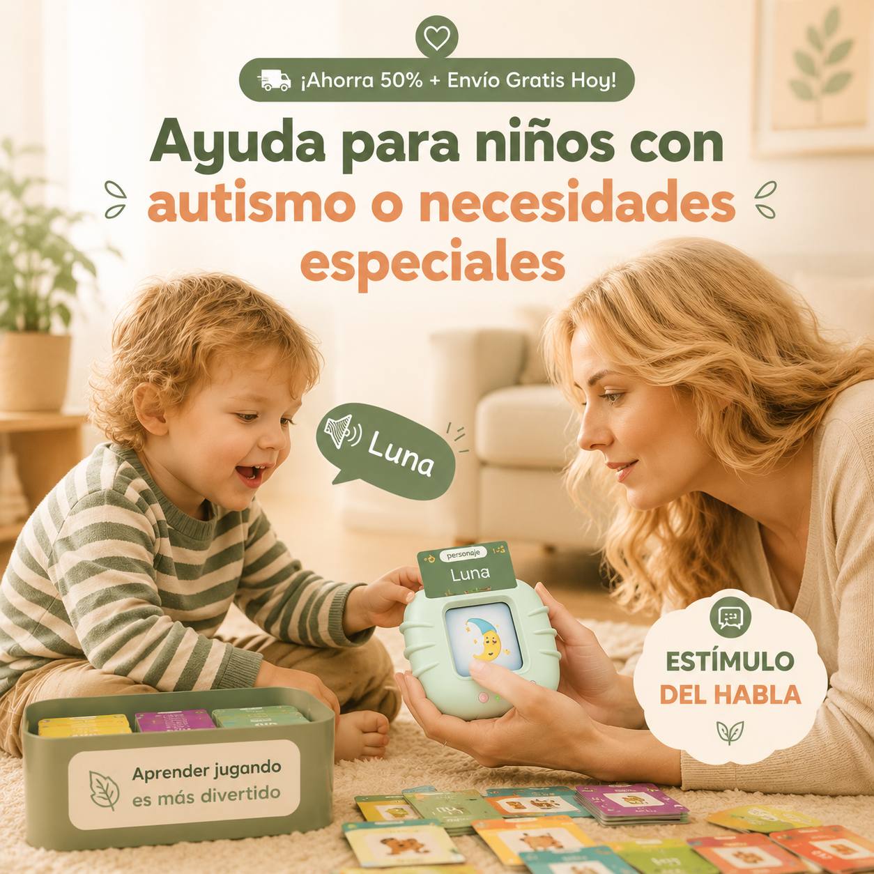 Ludivae™ — El juguete que enseña +500 palabras mientras juegan (sin pantallas)